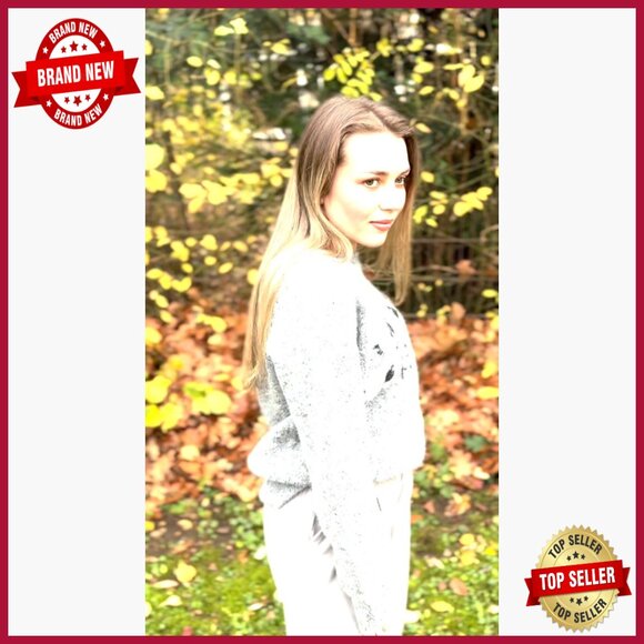 Wool Blend Fair Isle Crewneck Sweater Relaxed Fit Long Sleeve Pullover - Picture 4 of 5